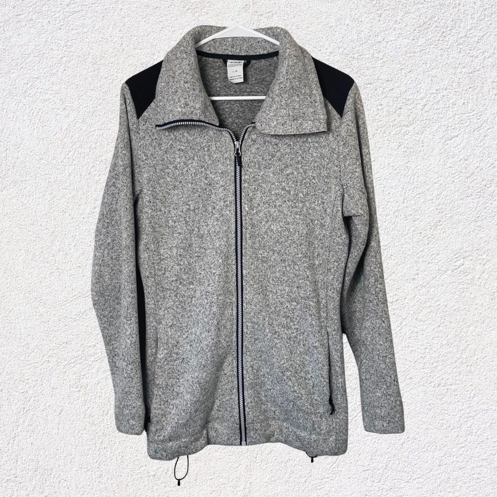Helly‎ Hansen Jacket Women Large Fleece Full Zip  Gray Gorpcore Hiking Cabincore